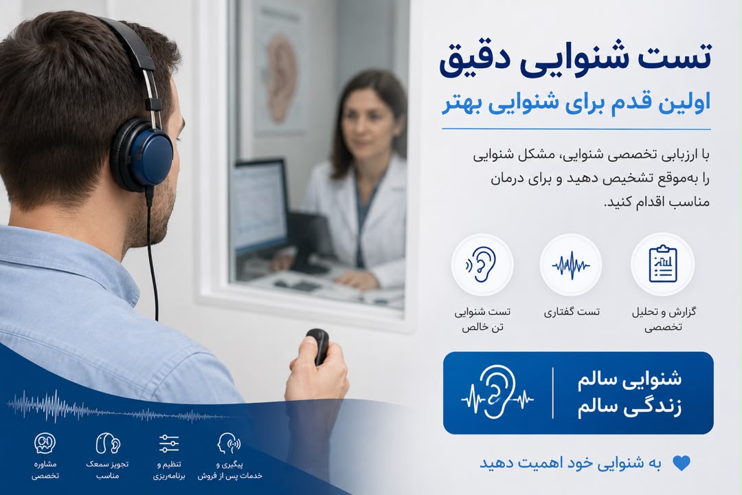 تست شنوایی دقیق و حرفه‌ای